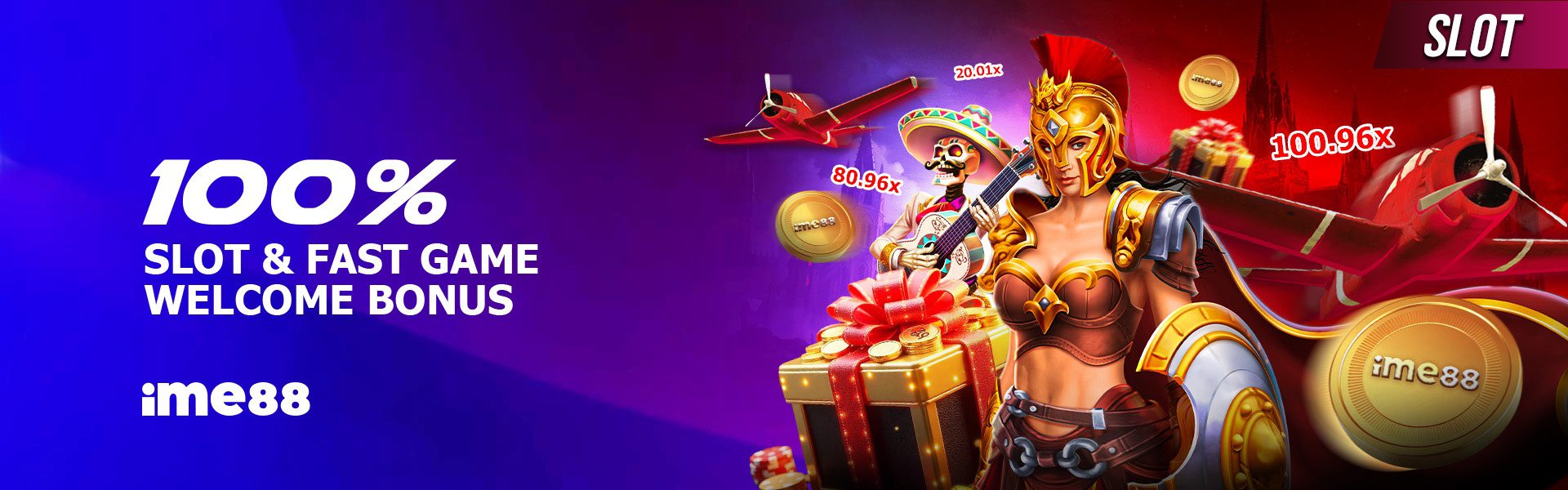 ime88 100% SLOTS & FAST GAME WELCOME BONUS